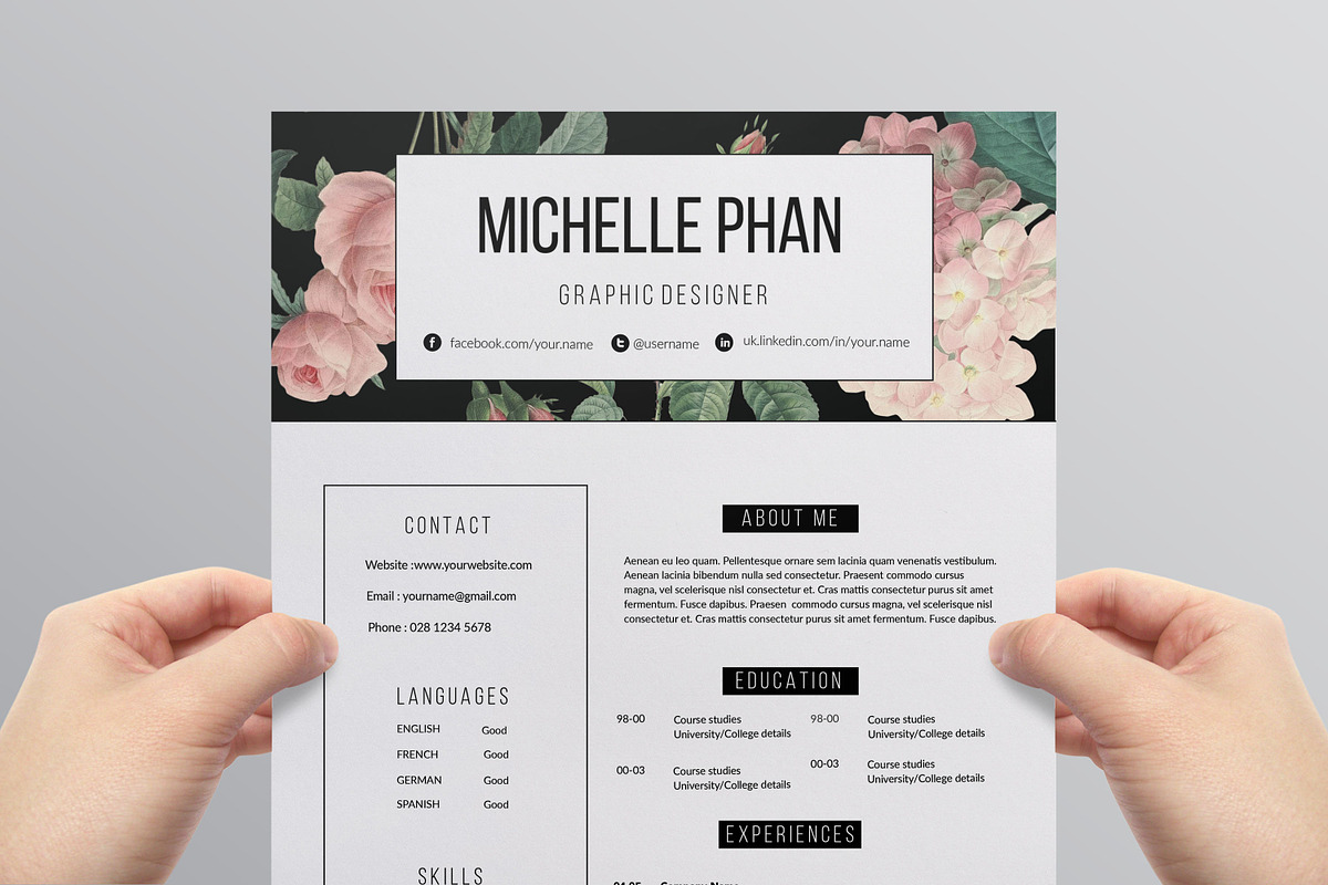 2 page resume template, a Resume Template by Chic templates (Photo 4 of 4)