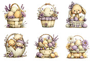 Easter Basket Clipart Set, an Illustration by CreationArt (Thumbnail 3 of 5)