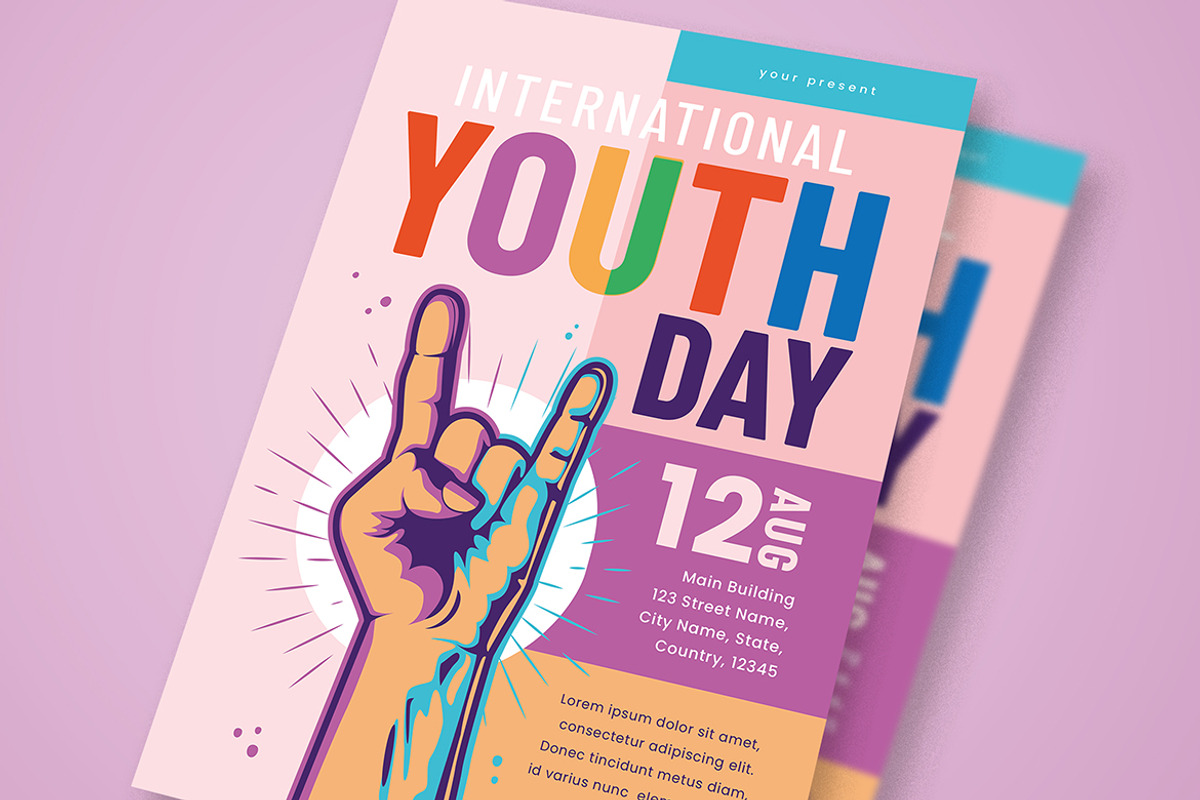 International Youth Day Flyer, a Flyer Template by Esui Studio (Photo 2 of 3)