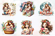 Spring Pin Up Girl Sublimation Clipa, an Illustration by RobertsArt (Thumbnail 5 of 7)
