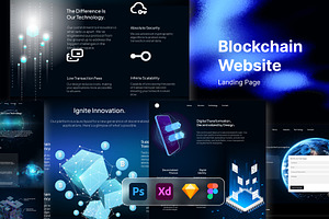 Blockchain Website Template, a Landing Page Template by Glyphminds Studios