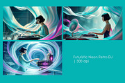 Futuristic Neon Retro DJ, a Person Illustration by StockVerse Creative (Thumbnail 1 of 4)