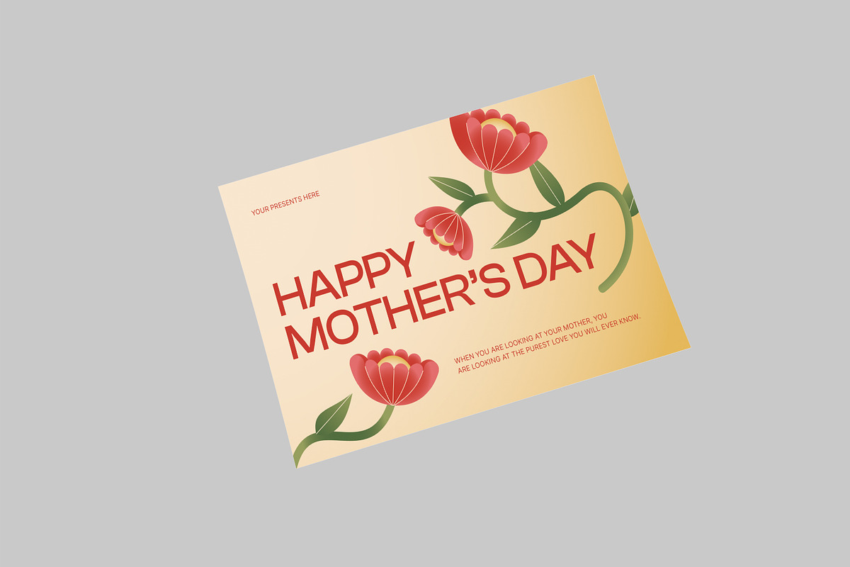 Floral Mothers Day Greeting Card, a Card Template by Neermana (Photo 2 of 4)