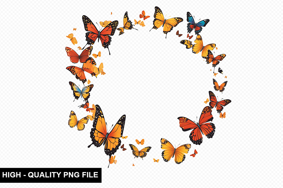 Butterfly Border Clipart Bundle, an Illustration by crative8112 (Photo 2 of 7)