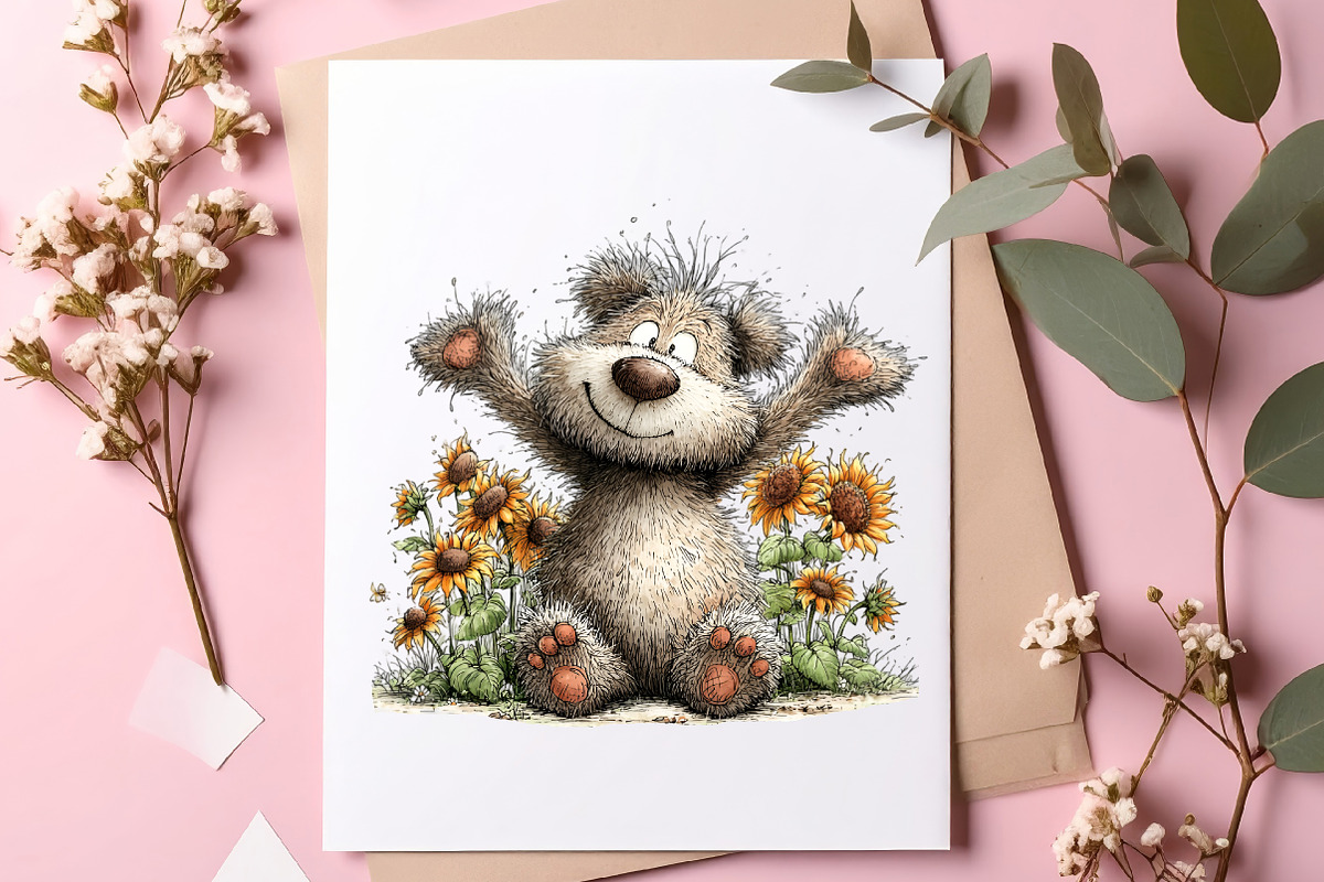 Whimsical summer teddy bear clipart, an Illustration by SinaCreation (Photo 6 of 8)
