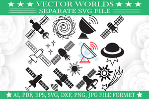 Space Satellite Svg, Satellite Svg