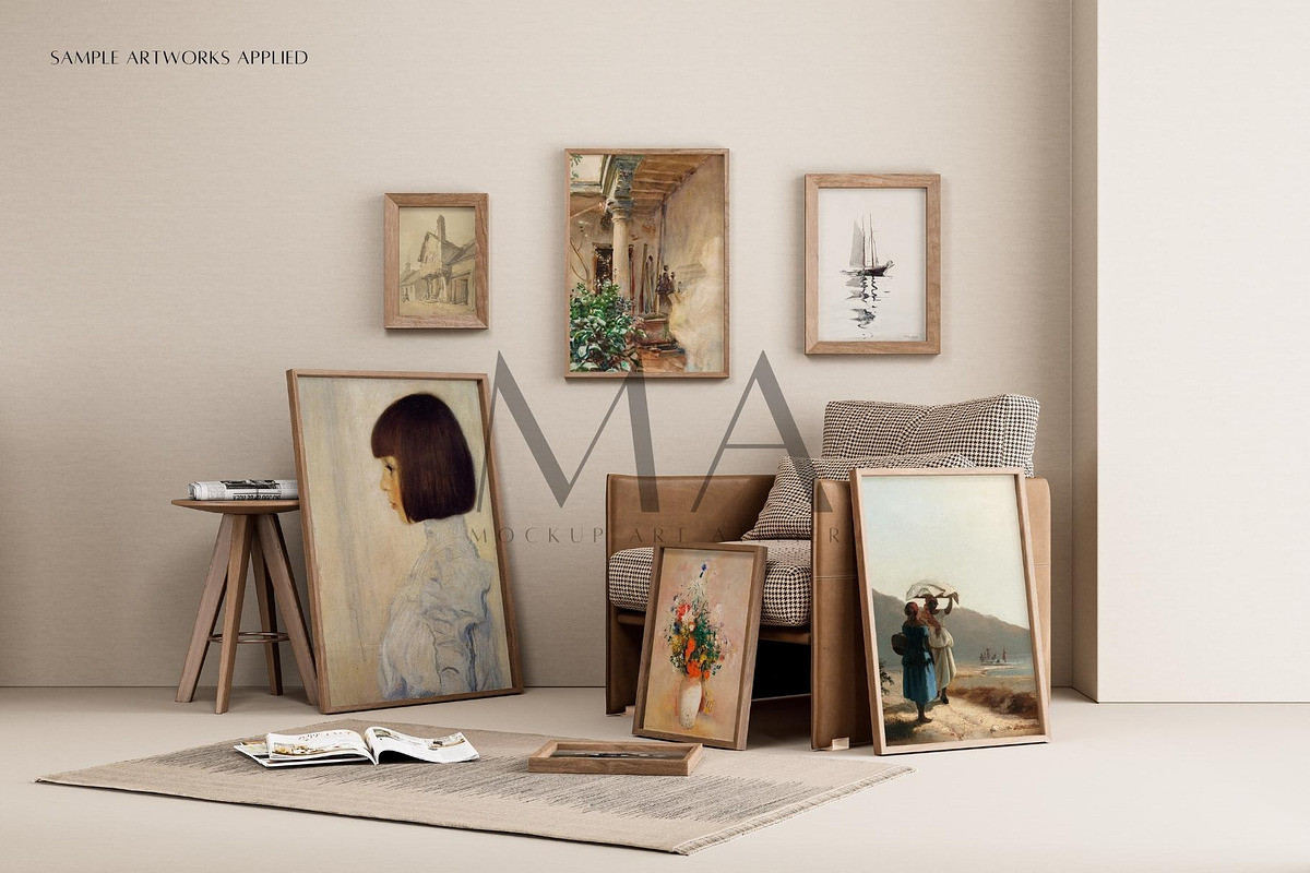 Vintage Frame Mockup Bundle Set of 9, a Household Mockup by Mockup Art Atelier (Photo 15 of 18)