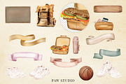 Back To School Clipart Autumn Girl, an Education Illustration by PawGraphic (Thumbnail 3 of 10)