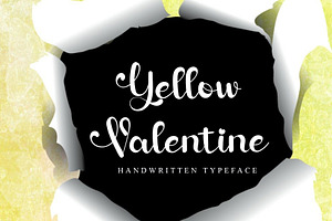 Yellow Valentine, a Script Font by Gia Letter