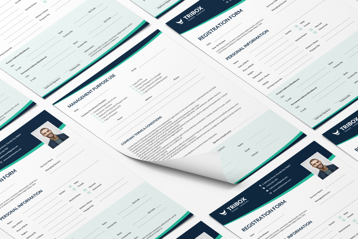 Modern Registration Form, a Stationery Template by iDoodle Studio (Photo 5 of 6)