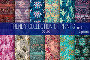 12 trendy tropical pattern.