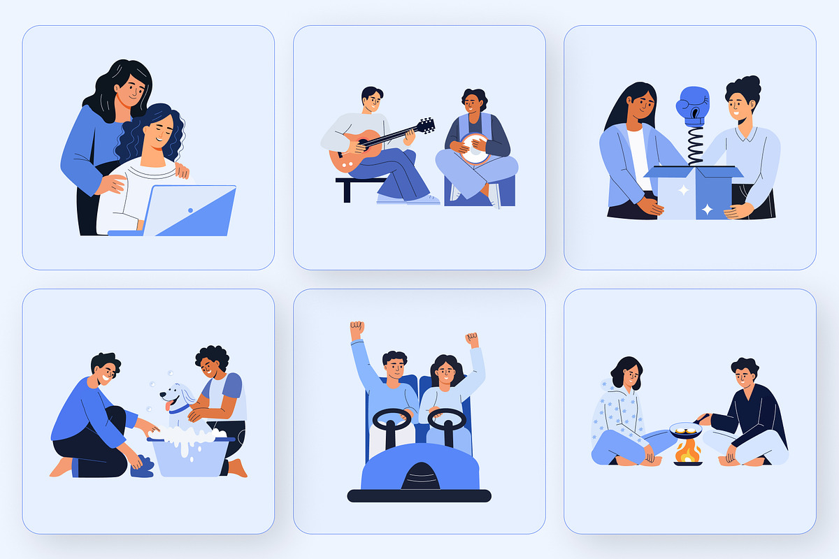 Animated Friends Illustration Set, a Person Illustration by Brickclay (Photo 3 of 5)