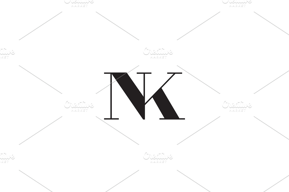 NK, kn letters monogram logo design vector