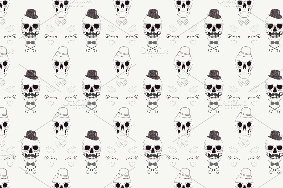 Eight Seamless Hipster Patterns preview 3
