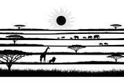 Abstract Savanna Scenery Silhouette, a Graphic by Designer_Momina (Thumbnail 6 of 13)