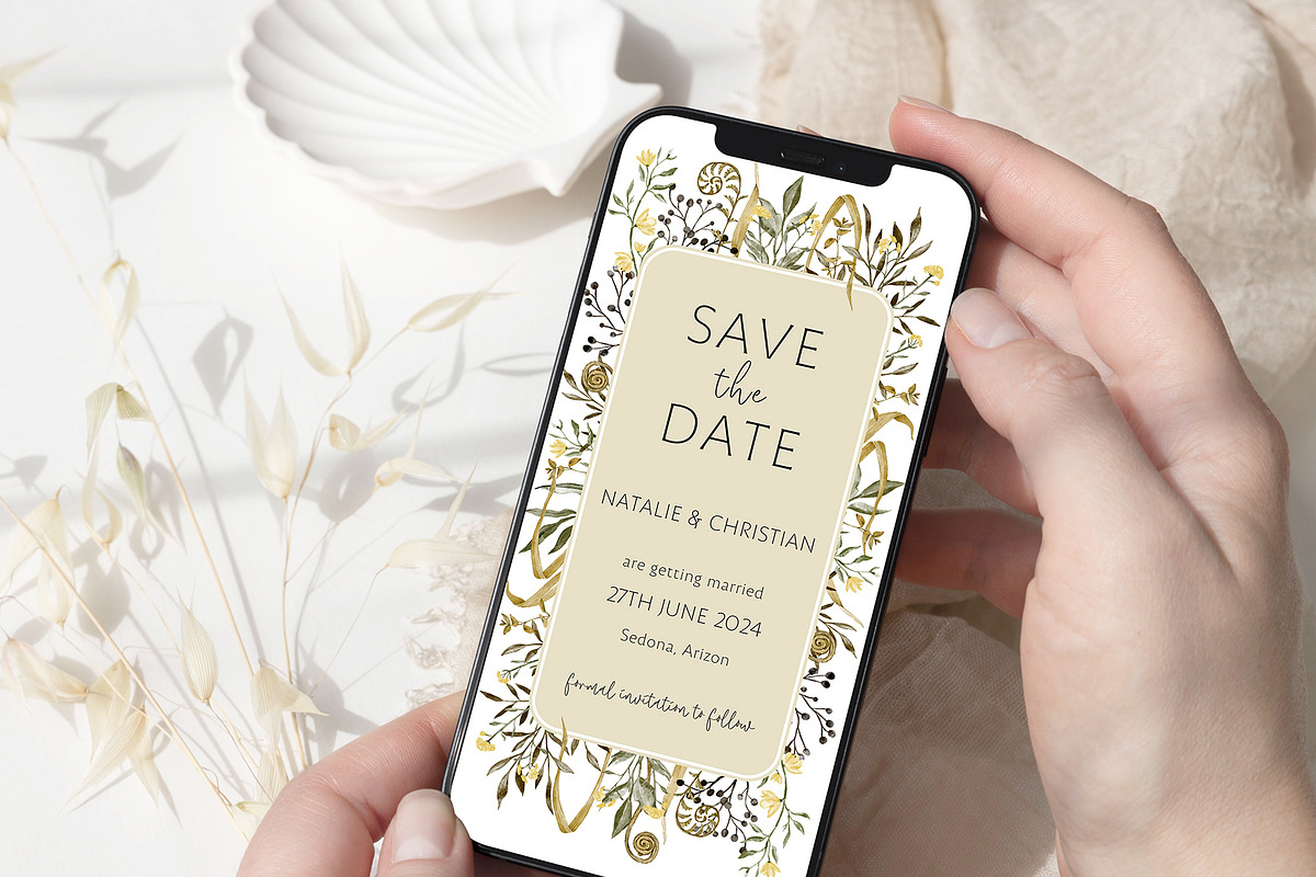 Save The Date Phone Forest Template preview 3