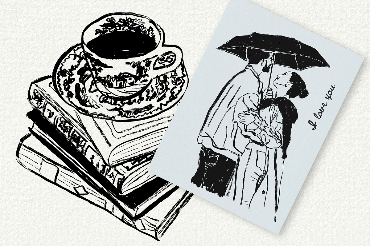 Poetcore: Ink Illustrations & Frames, a Decorative Illustration by divanovskaya_nv (Photo 5 of 23)