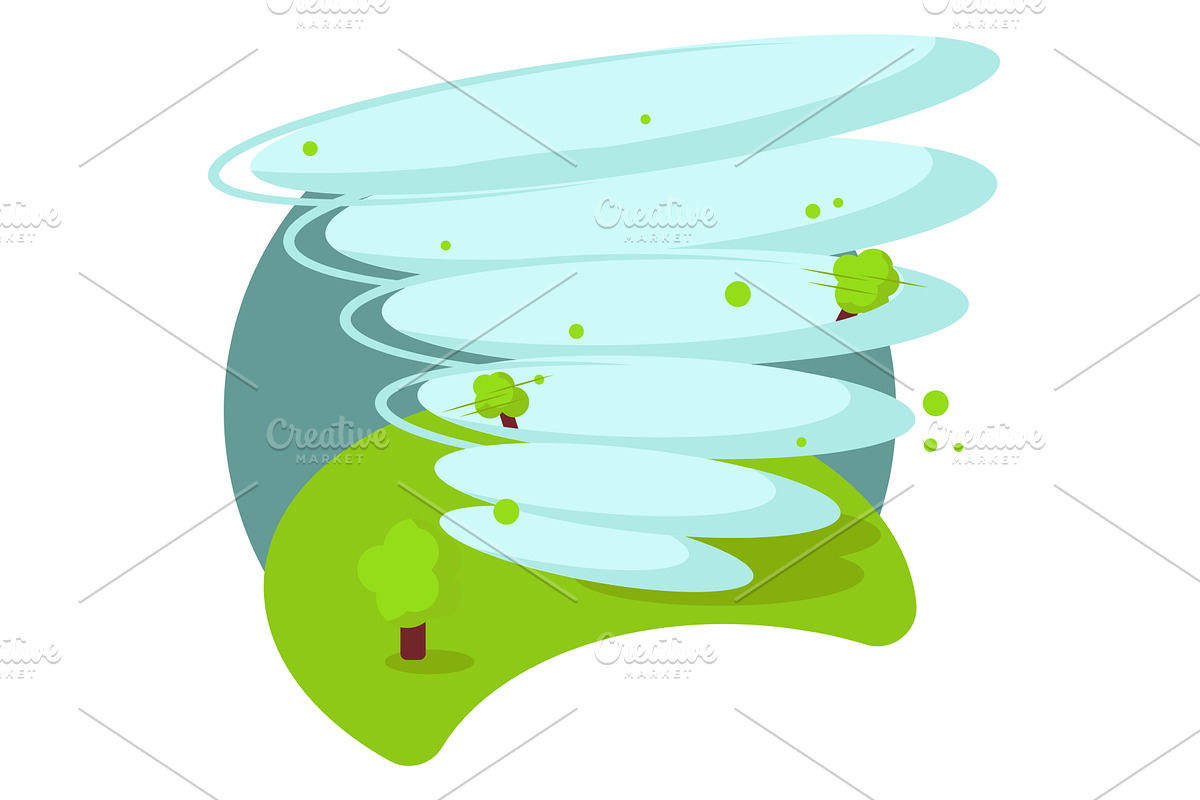 Tornado vector, wind storm swirl, an Illustration by SiberianArt