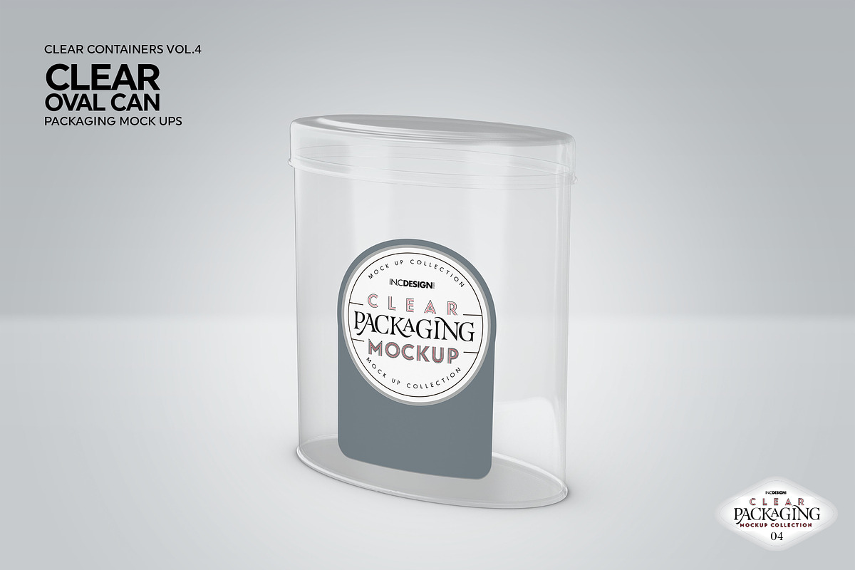 Clear Oval Can Packaging Mockup, a Cups & Container Mockup by INCDesign (Photo 5 of 8)