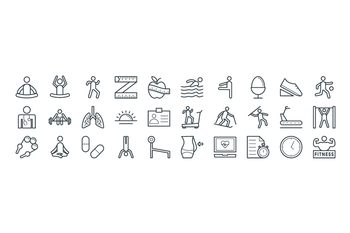100+ Fitness Vector Icons, an Outline Icon by Vectors Market (Photo 3 of 3)