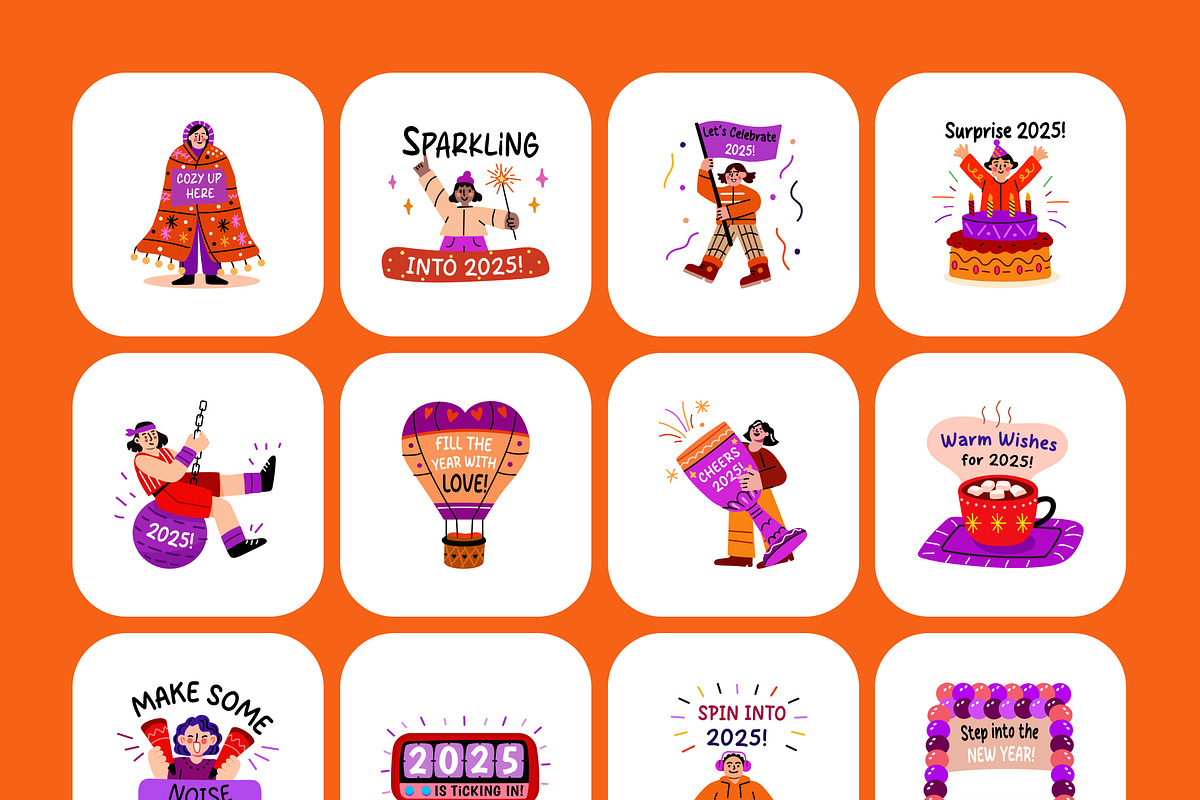 New Year Stickers Collection, an Emoji Icon by Creative Stall (Photo 9 of 9)