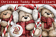 Christmas Teddy Bear Clipart PNG, a Work Illustration by SinaCreation (Thumbnail 1 of 6)