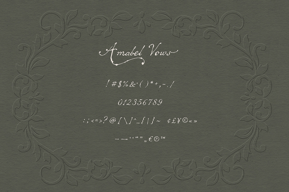 Amabel Vows: Romantic Script Font, a Script Font by Mneme (Photo 8 of 9)