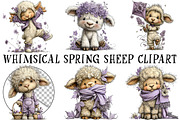 Whimsical Spring Sheep Clipart, an Illustration by OK Design (Thumbnail 2 of 6)
