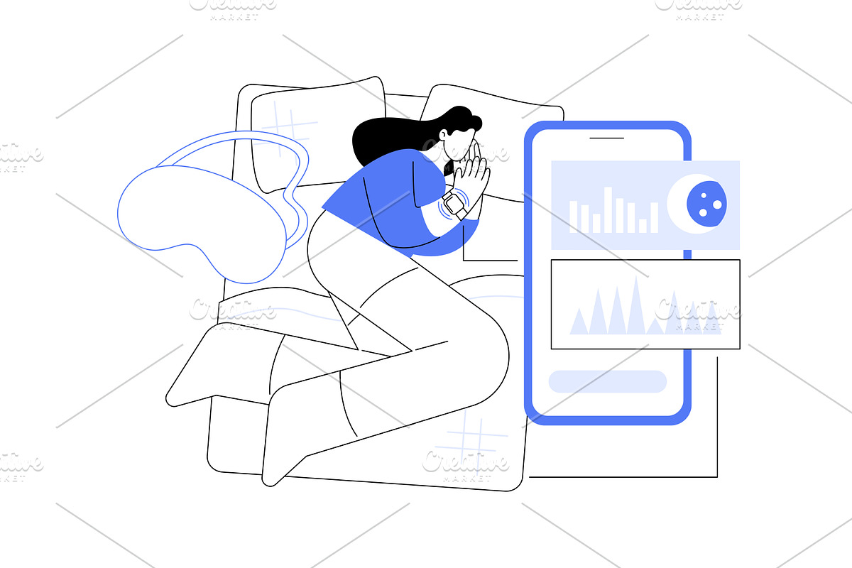 Sleep tracking app isolated cartoon, a Person Illustration by Visual Generation