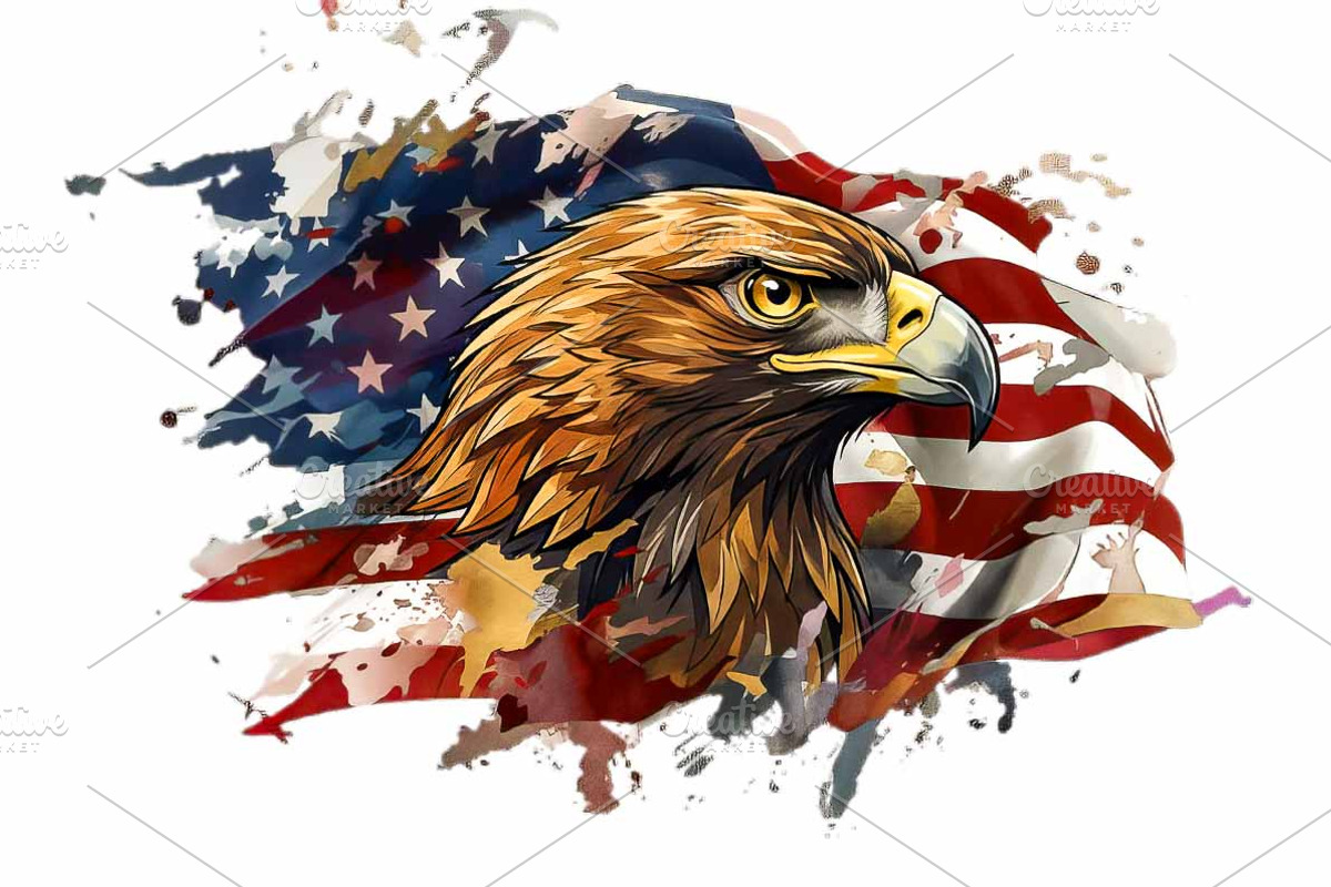 Bald Eagle Patriotic Watercolor PNG, an Animal Illustration by VetalStock (Photo 7 of 8)