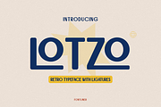 Lotzo - Retro Ligature Sans Font, a Sans Serif Font by Font Liner (Thumbnail 1 of 9)