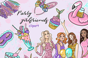 Party Girlfriend Clipart, a Person Illustration by GlamArtZhanna