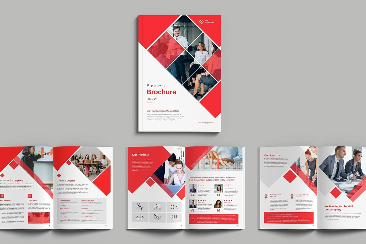 Corporate Brochure Canva Template, a Brochure Template by TheBrightGrap (Photo 2 of 10)