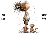 Whimsical Floral Girl & Kitten, an Animal Illustration by GiraffeCreative (Thumbnail 13 of 20)