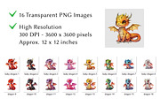 Baby Dragon Watercolor Clipart, an Animal Illustration by milkghost (Thumbnail 2 of 2)