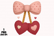 Crochet Valentine Cherry PNG, an Illustration by Daily.Designs (Thumbnail 1 of 5)