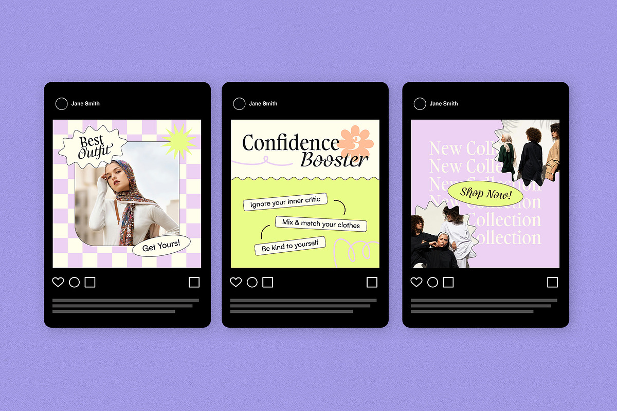 Y2K Fashion Sale Instagram Pack, a Social Media Template by graphicook (Photo 4 of 6)