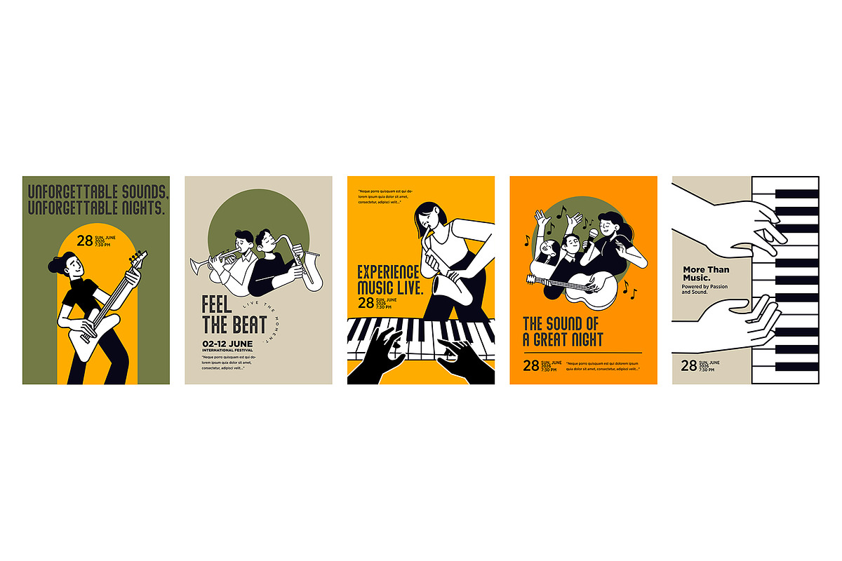 Music poster templates, a Person Illustration by PureSolution (Photo 3 of 6)