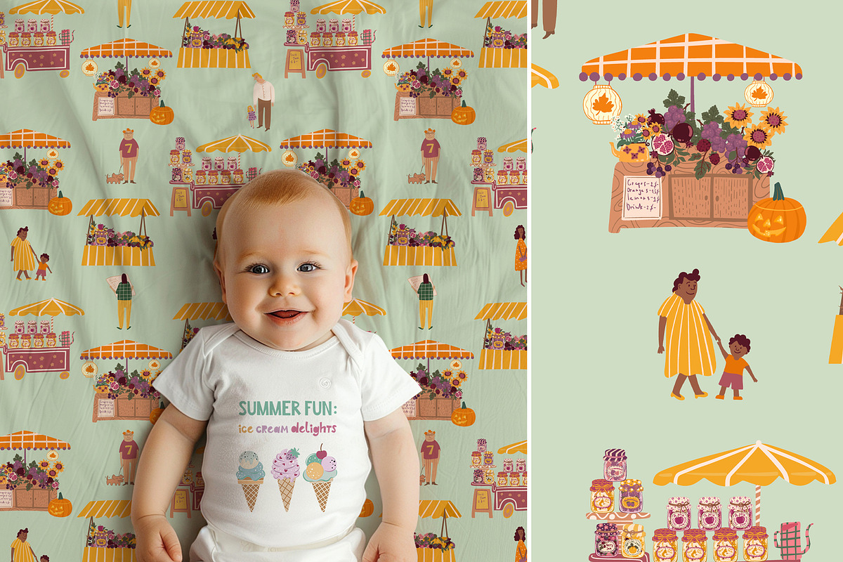 Autumn farm market patterns, a Pattern Graphic by Carpet Tapete Pretzel (Photo 13 of 14)