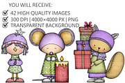 Whimsical Christmas Animal Clipart, an Illustration by Pixels.Craft (Thumbnail 2 of 5)