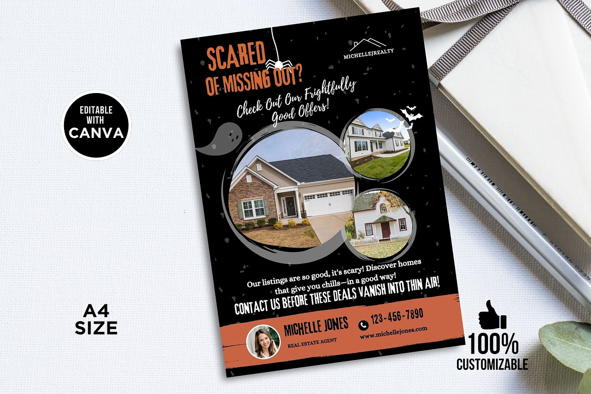 Halloween Real Estate Flyer Canva preview 2