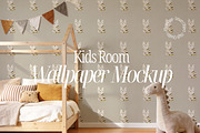 Toddler Room Wallpaper Mural Mockup, a Mockup by First Impression Mockups (Thumbnail 1 of 4)
