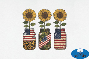 4th of July Sunflower Sublimation, a Seasonal Illustration by Daily.Designs