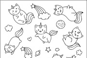 10 Cute cats coloring pages, an Illustration by Somjai King (Thumbnail 10 of 11)