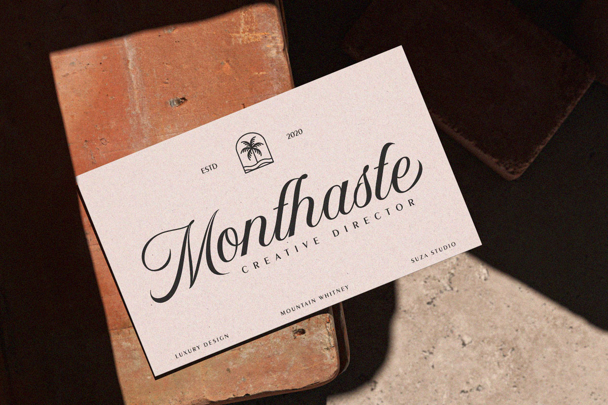 Mountain Whitney, a Script Font by Suza Studio (Photo 2 of 10)