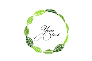 Elegant round frame made of green, an Object Illustration by Nenahliadava Design