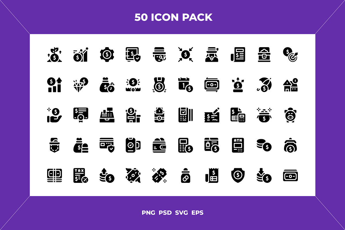 Money icons, an Outline Icon by Wencory (Photo 1 of 2)