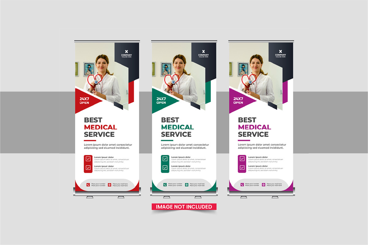 Medical roll up banner bundle, a Stationery Template by Pavel_design (Photo 8 of 11)