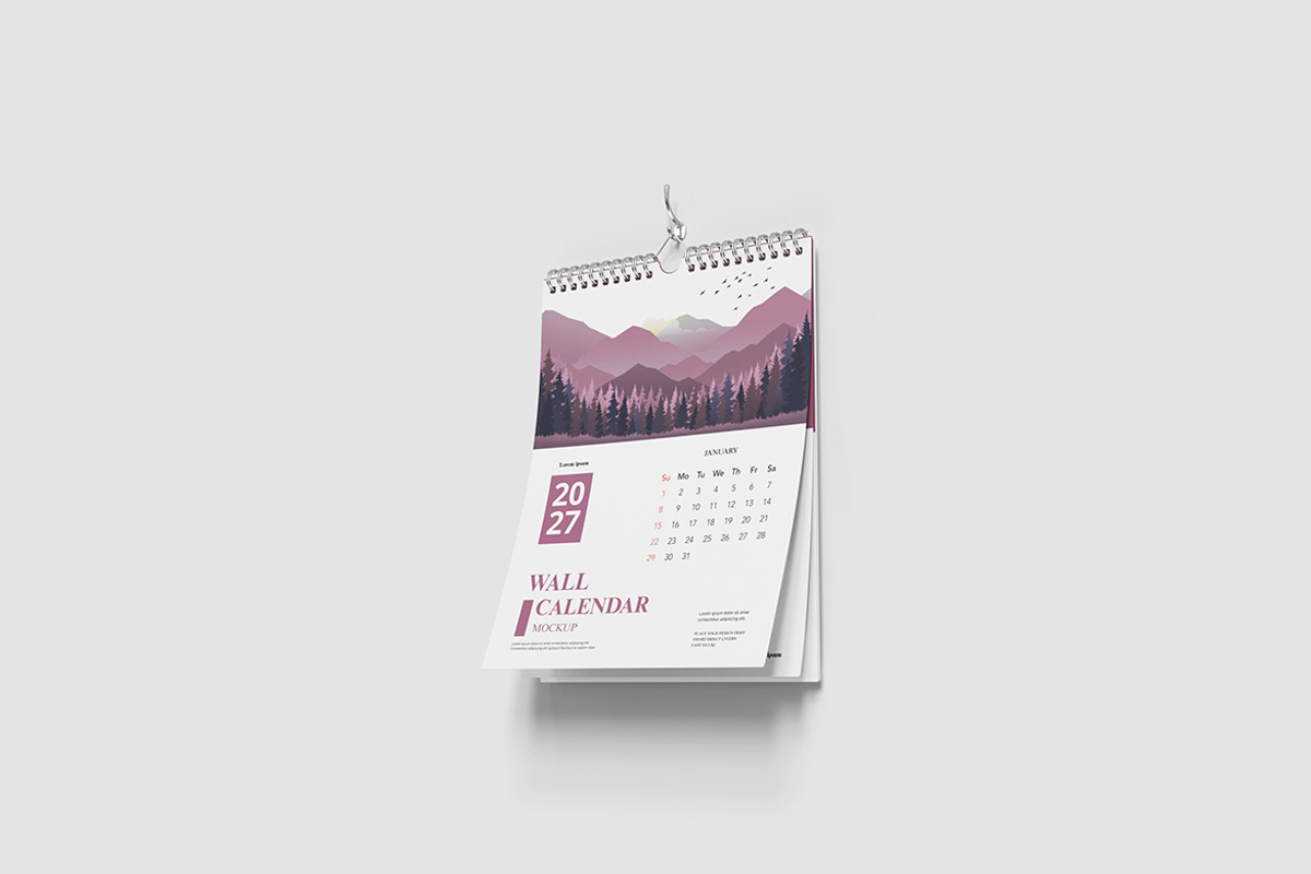 Wall Calendar Mockup, a Product Mockup by Indah (Photo 2 of 6)