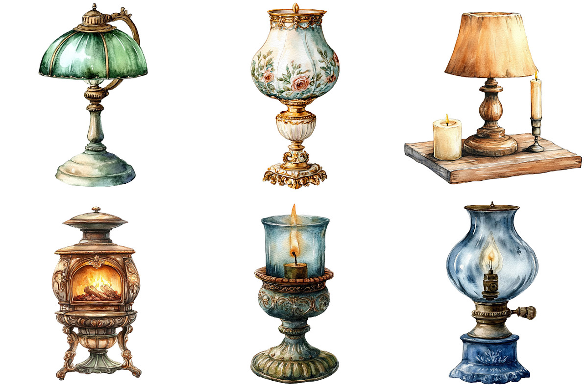 Vintage Lantern & Candle Clipart PNG, an Illustration by Pixels.Craft (Photo 3 of 8)